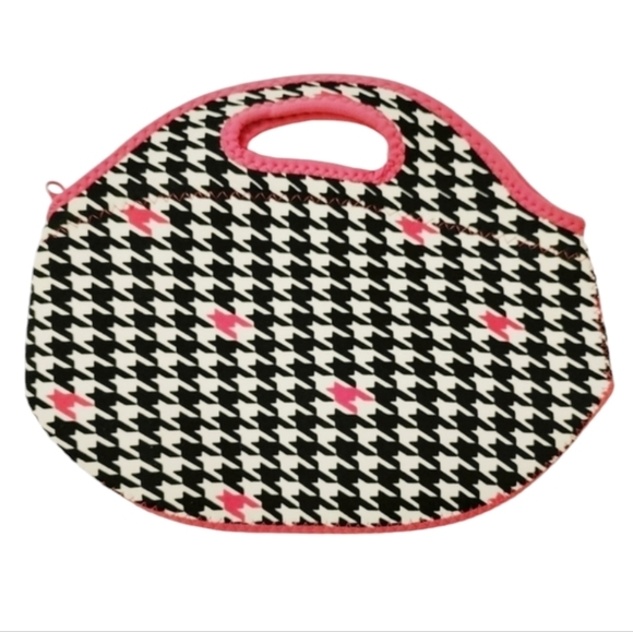 BUILT NEW YORK Insulated Cooler Lunchbag Lunchbox Black White Pink Reusable - Picture 3 of 7